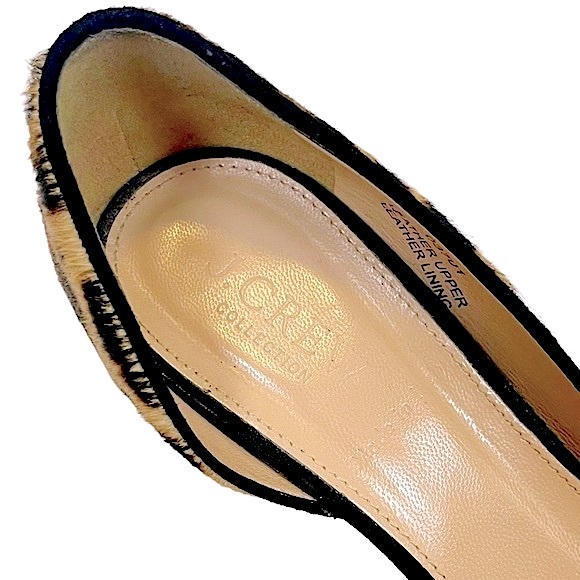 COLETTE J Crew Collection Leopard Calf Hair D’Orsay Leather Heel